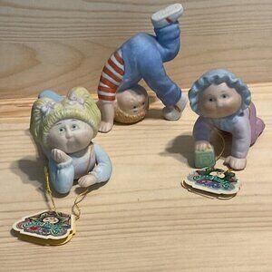 3 Vintage Ceramic Cabbage Patch Kids Baby Figures 1984, OAA Inc. 84 Edition